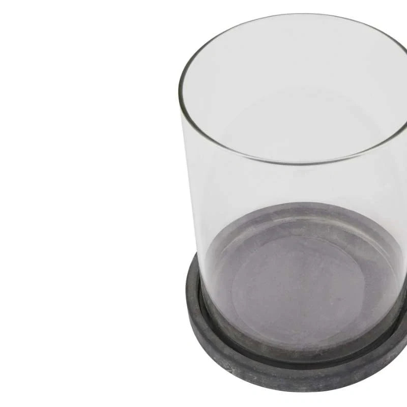 Amalfi Grey Large Hurricane Lantern Candle Holder