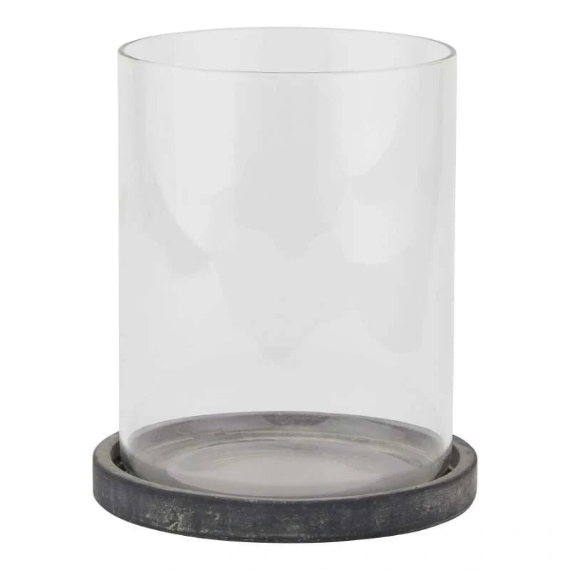Amalfi Grey Large Hurricane Lantern Candle Holder