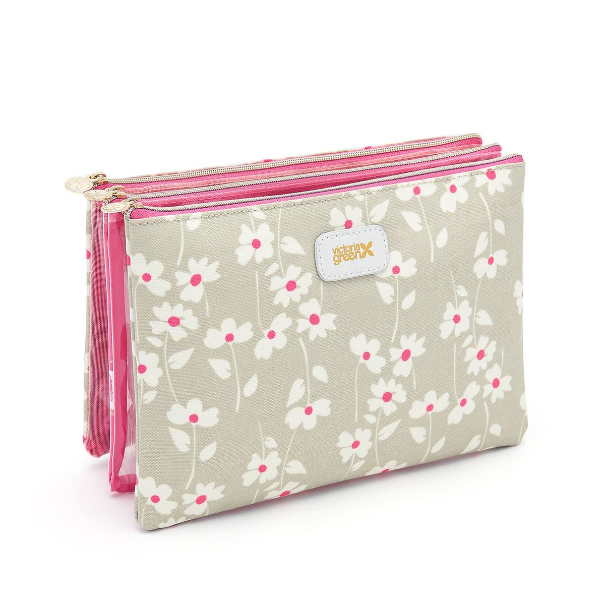 'Amy' 3 in 1 Large Makeup Wallet in Floral Sage