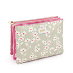 'Amy' 3 in 1 Large Makeup Wallet in Floral Sage