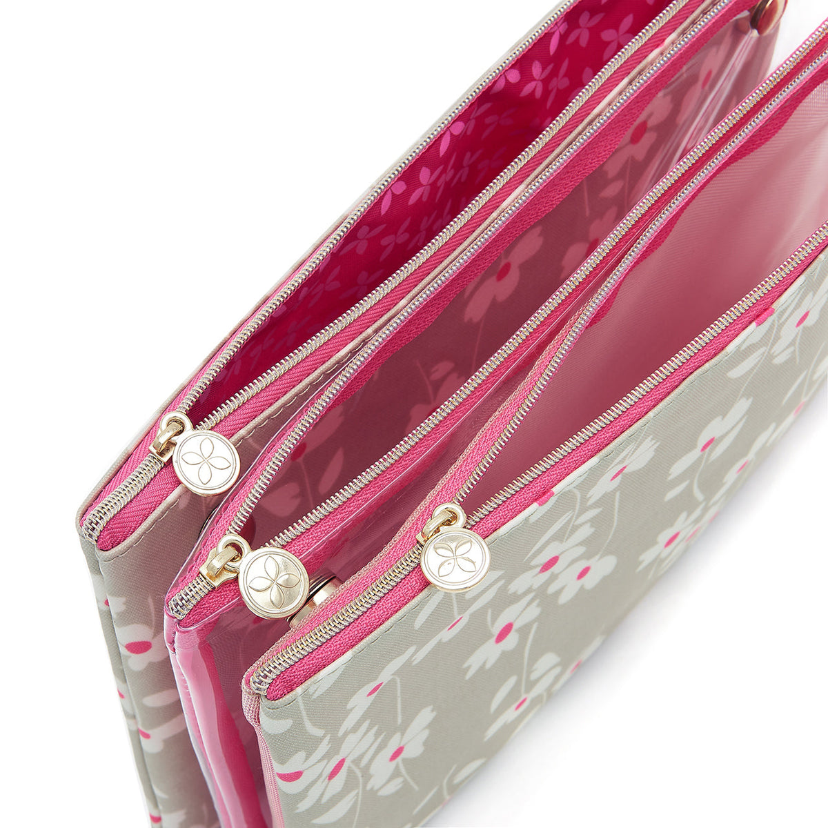'Amy' 3 in 1 Large Makeup Wallet in Floral Sage