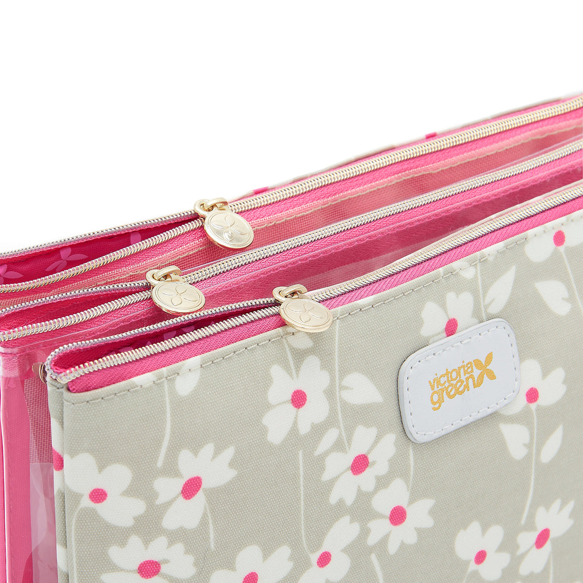 'Amy' 3 in 1 Large Makeup Wallet in Floral Sage