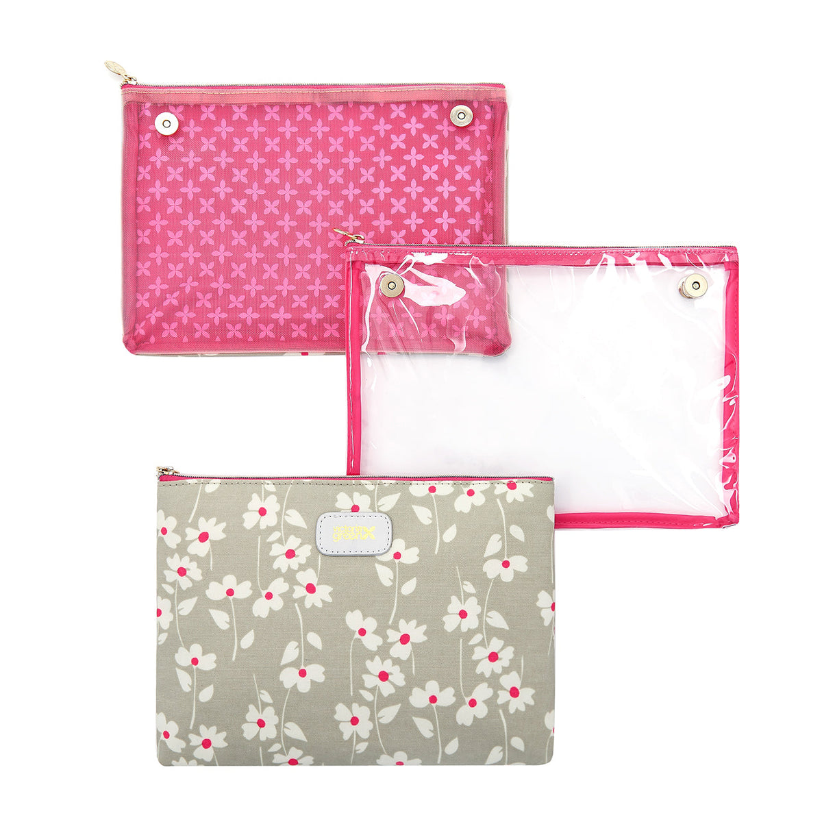 'Amy' 3 in 1 Large Makeup Wallet in Floral Sage
