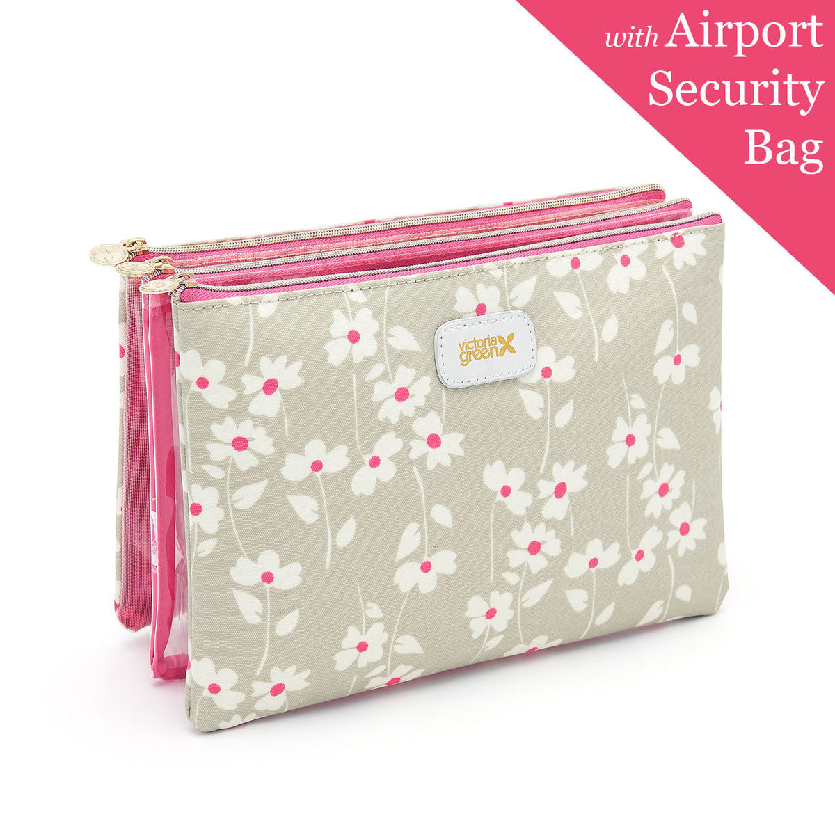 'Amy' 3 in 1 Large Makeup Wallet in Floral Sage