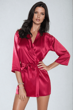 Irall Cleopatra Satin Chiffon Dressing Gown Black