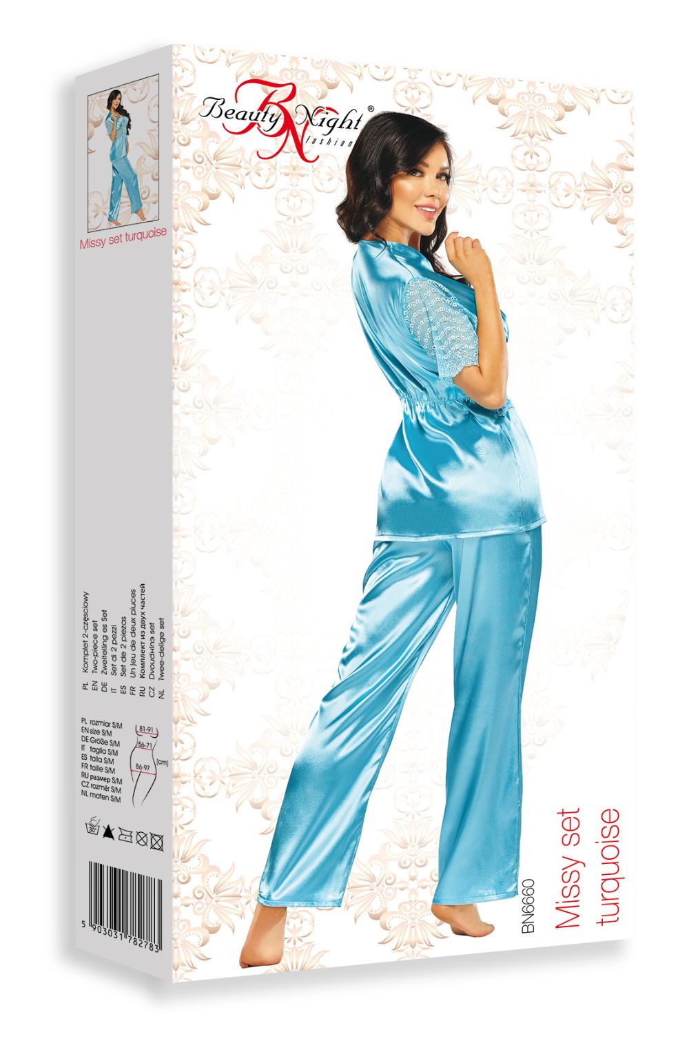 Beauty Night Missy Lace Pyjamas Set Turquoise