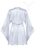 Beauty Night Samira Shiny Wide Sleeve Belted Peignoir Silver