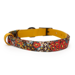Retro Bloom Leather Dog Collar