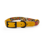 Retro Bloom Leather Dog Collar