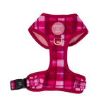 Rose Berry Plaid - Adjustable Dog Harness (XXS-XS)