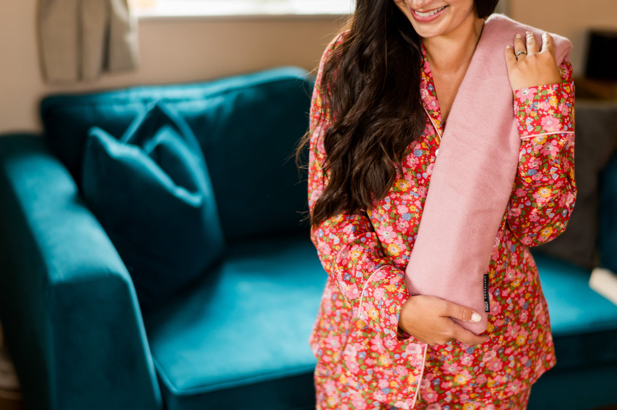 Long Organic Cotton Pink 2 Litre Hot Water Bottle