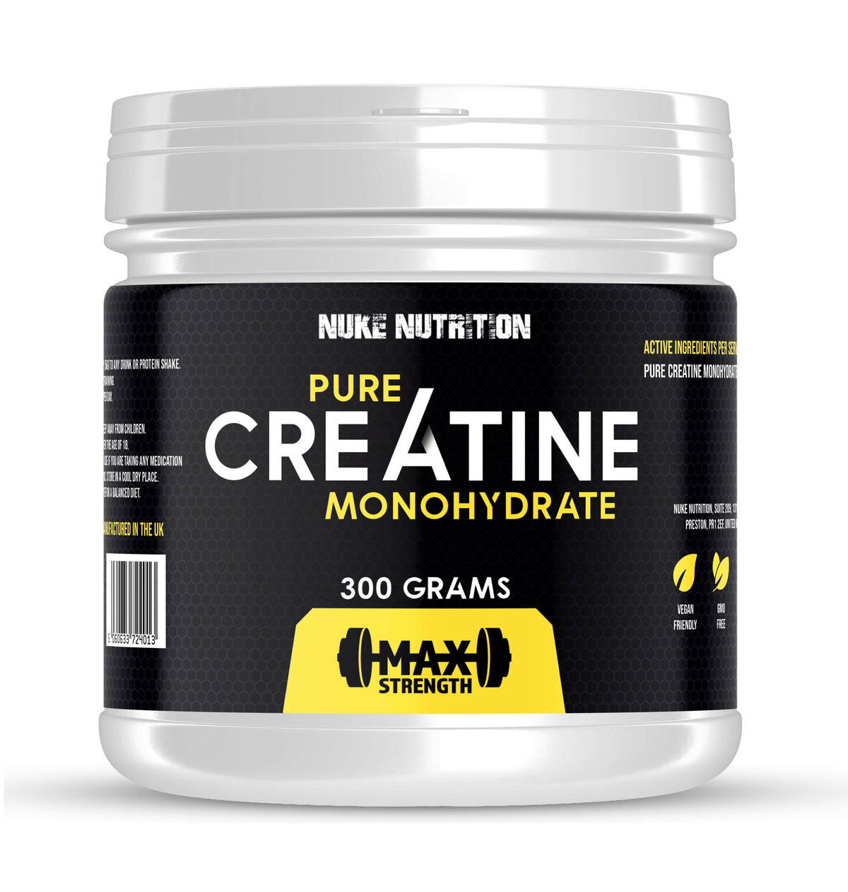 Creatine Monohydrate Powder 300g High Strength & Micronised for Maximum Absorbency Muscle Growth & Strength 900 Grams
