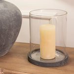 Amalfi Grey Large Hurricane Lantern Candle Holder