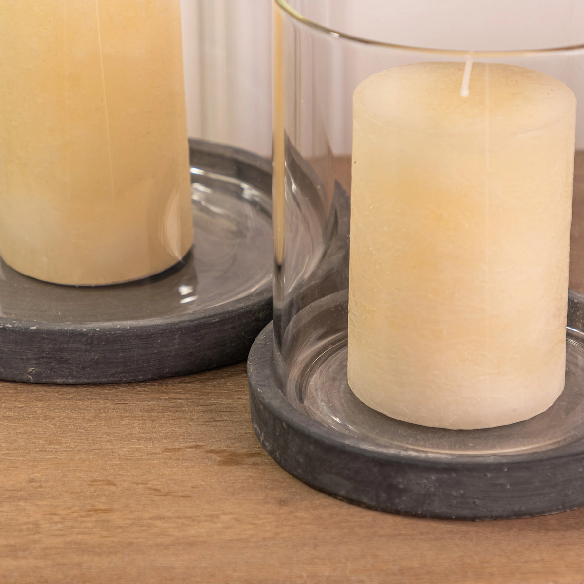 Amalfi Grey Large Hurricane Lantern Candle Holder