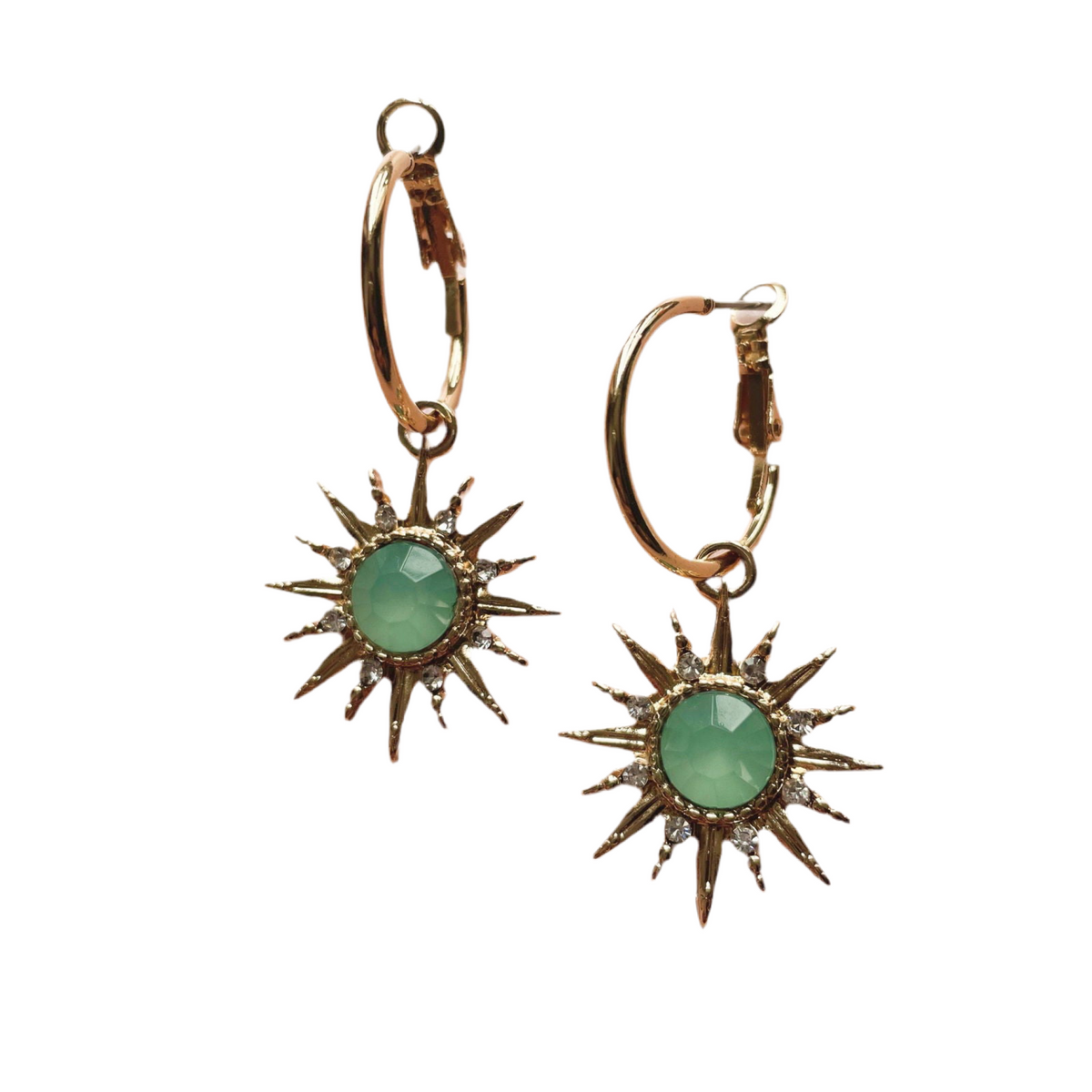 Solina Aqua Gem Hoop Earrings