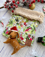 Winter Spruce & Berries Faux Sherpa Fleece Dog Snood