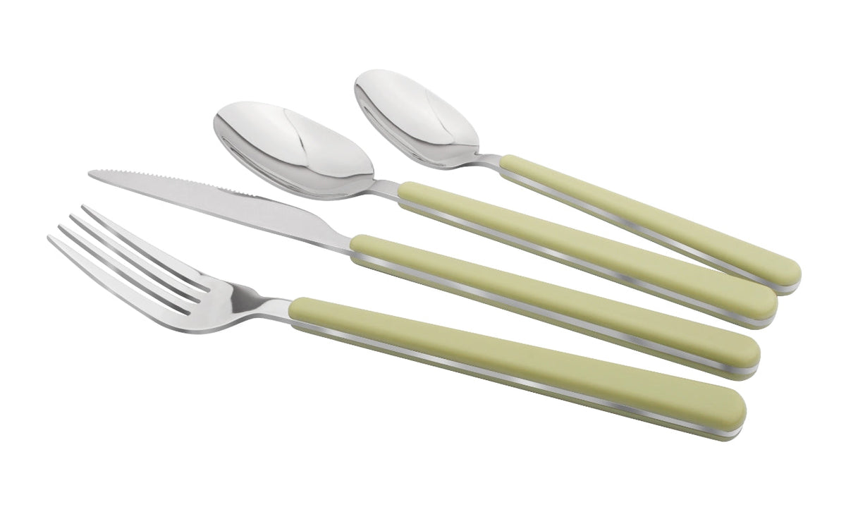 Cutlery Sets Stainless Steel Olive Green ABS Handle