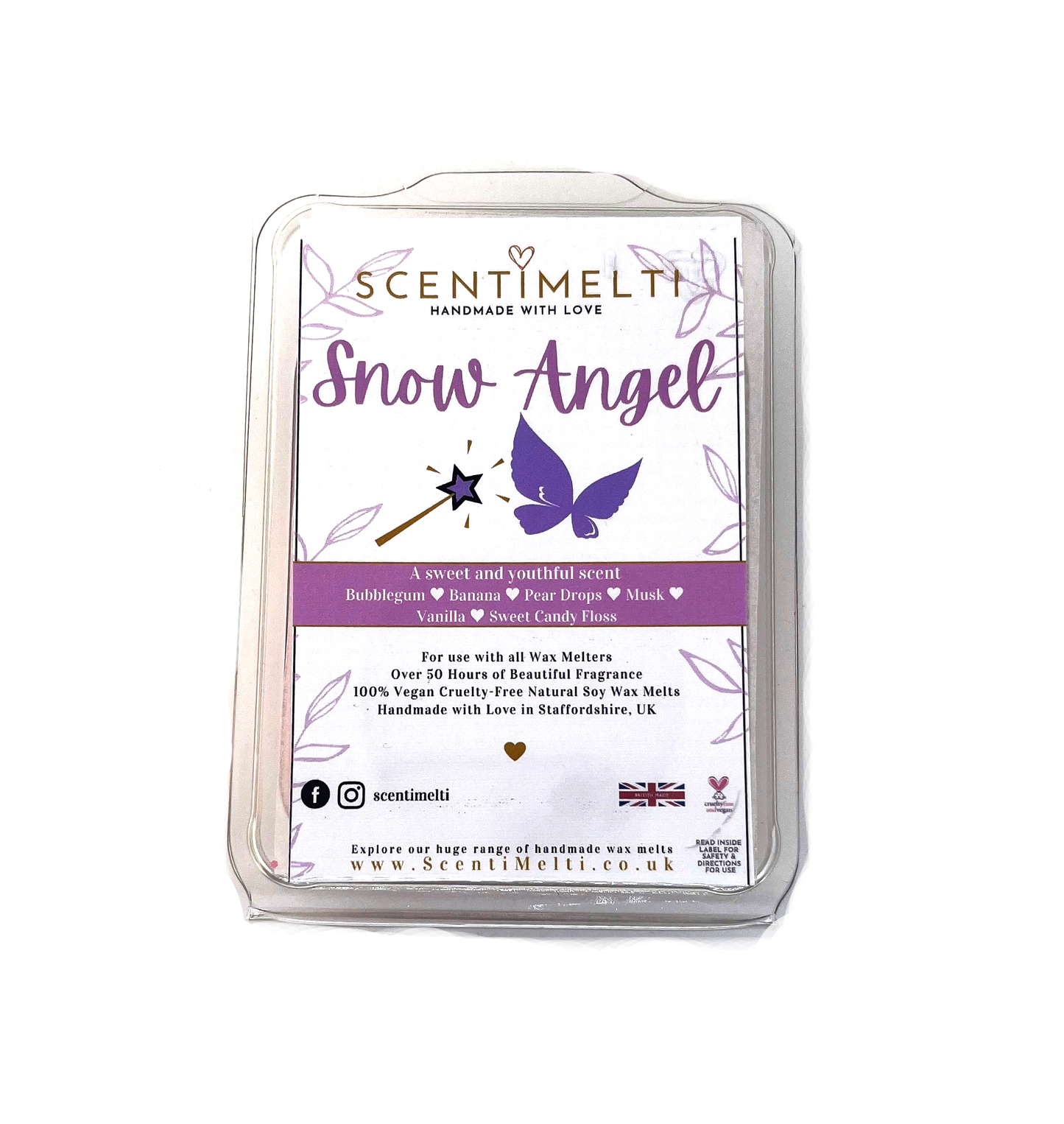 Snow Angel Heart Fairy Clamshell Wax Melts - ScentiMelti  Snow Angel Heart Fairy Clamshell Wax Melts