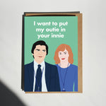 I Want To Put My Outie In Your Innie Helly and Mark Severance Card - Anniversary Valentines