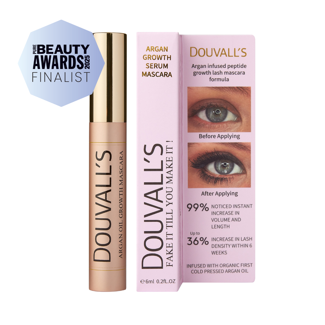 Douvall’s Argan Growth Serum Black Mascara 6ml | Achieve Longer, Fuller, and Voluminous Eyelashes