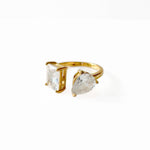 Lanie Luxe 18k Gold Plated Asymmetric Jewel Ring