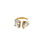 Lanie Luxe 18k Gold Plated Asymmetric Jewel Ring