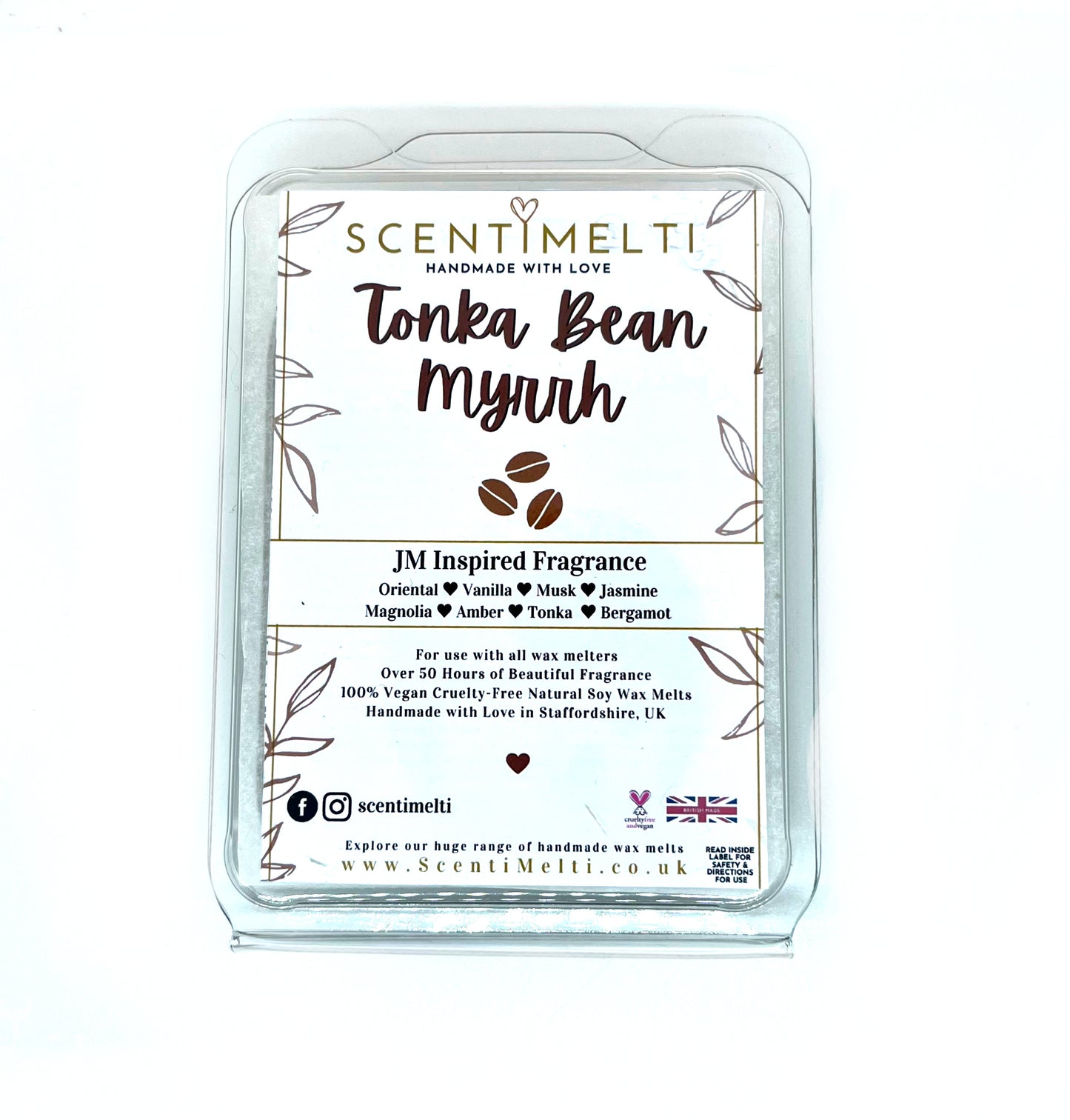 Tonka Bean Myrrh JM Inspired Heart Clamshell Wax Melts - ScentiMelti  Tonka Bean Myrrh JM Inspired Heart Clamshell Wax Melts