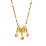 Ruby Luxe 18k Gold Plated Necklace with Crystal Charms