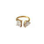 Lanie Luxe 18k Gold Plated Asymmetric Jewel Ring