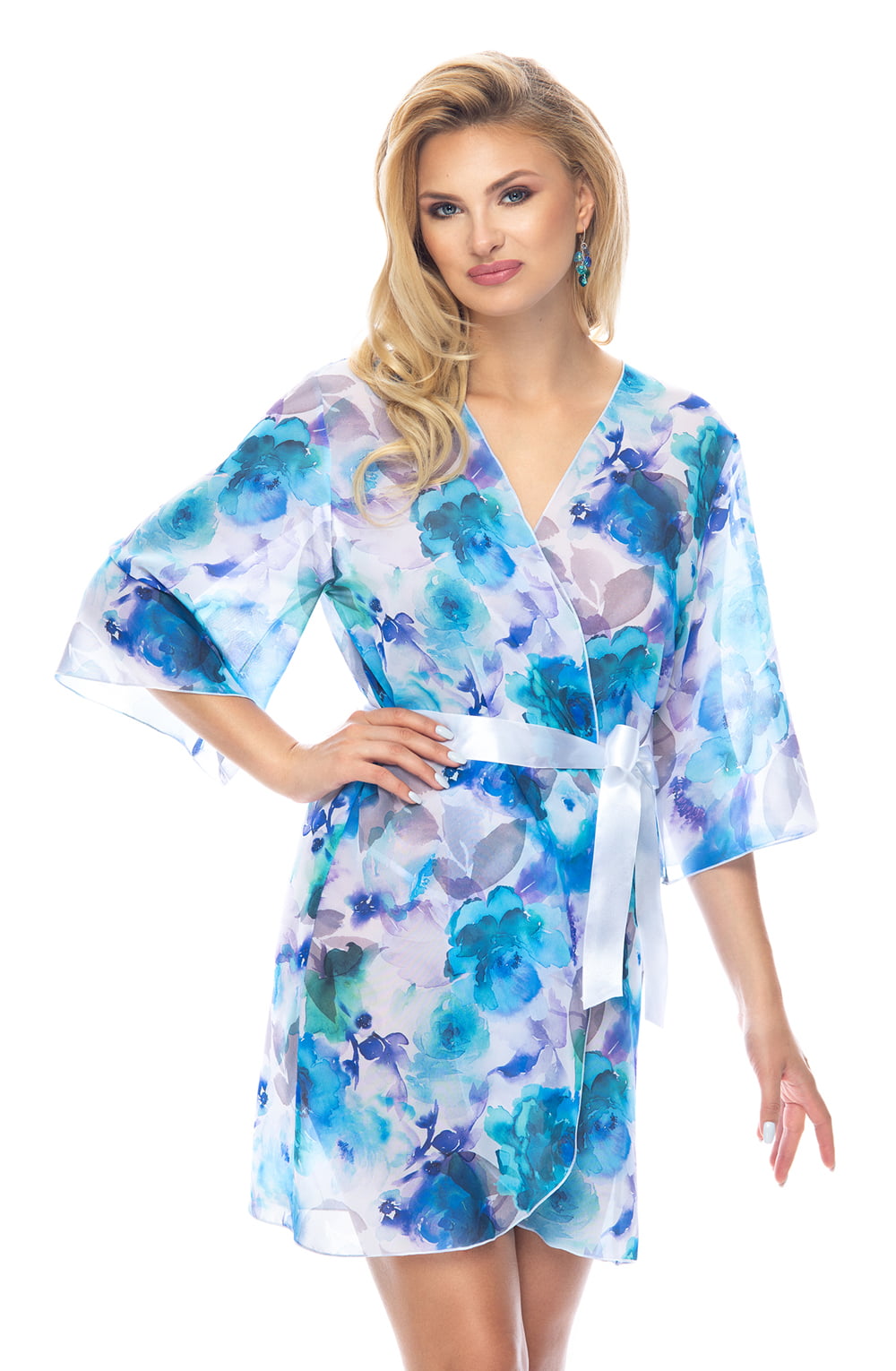 Irall Erotic Kasumi I Floral Dressing Gown Blue