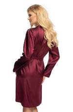 Irall Elodie Lace Satin Dressing Gown Plum