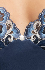 Irall Elodie Satin Lace Nightdress Navy