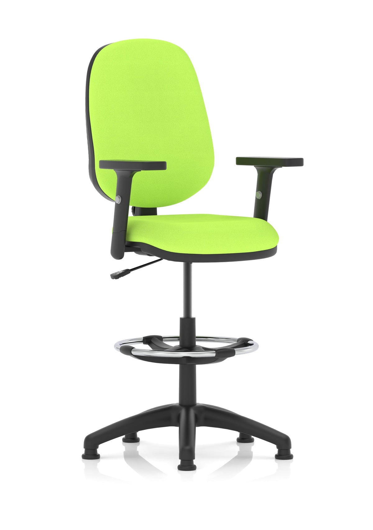 Eclipse Plus I Medium Back Task Operator Office Chair with Hi Rise Draughtsman Kit Bespoke Myrrh Green With Height Adjustable Arms