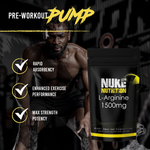 L-Arginine 1500mg High Strength Pre Workout Nitric Oxide Pump Capsules