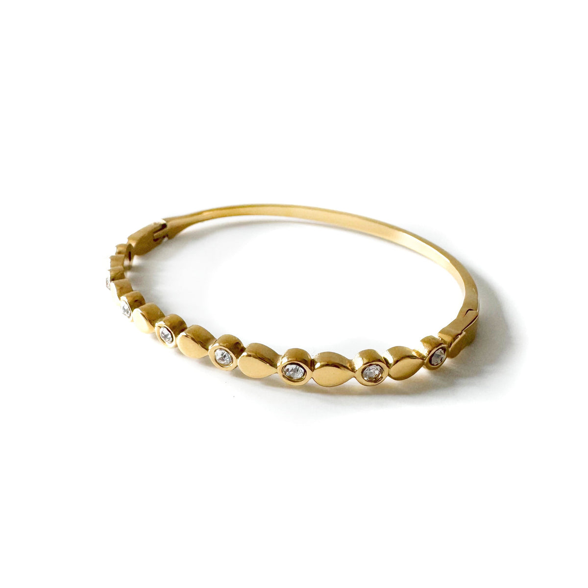 Mira Luxe 18k Gold Plated Crystal Bangle