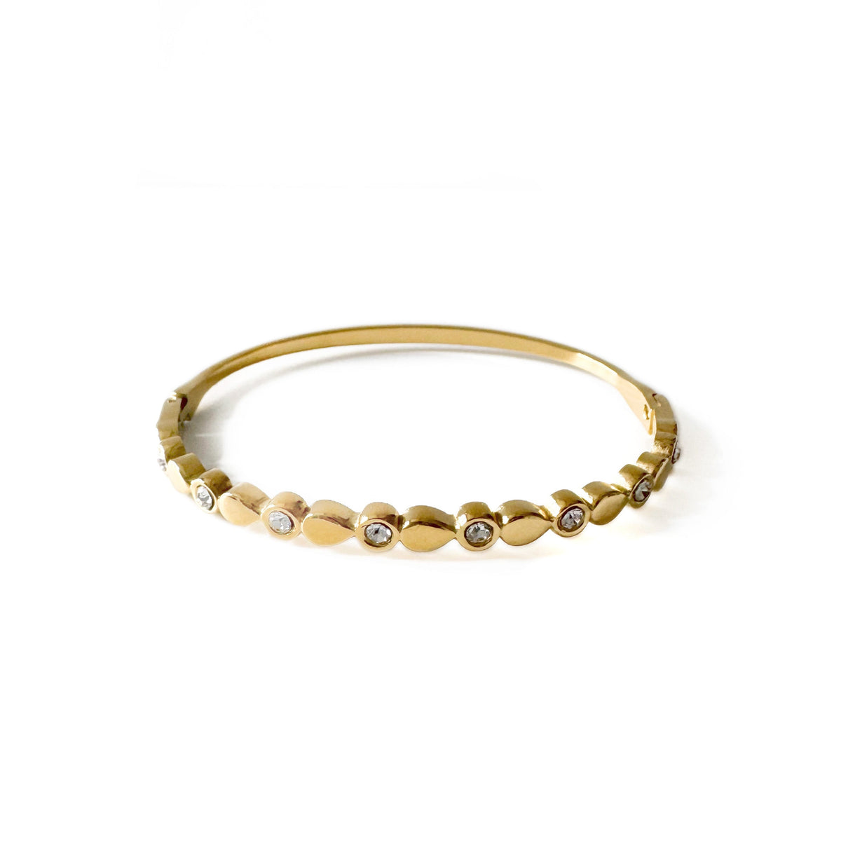 Mira Luxe 18k Gold Plated Crystal Bangle