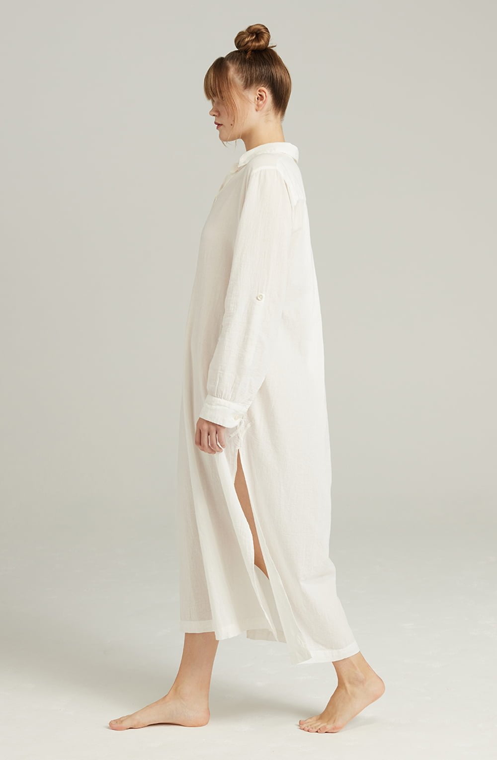 Nudea The Maxi Shirt Organic Cotton White Long Nightshirt