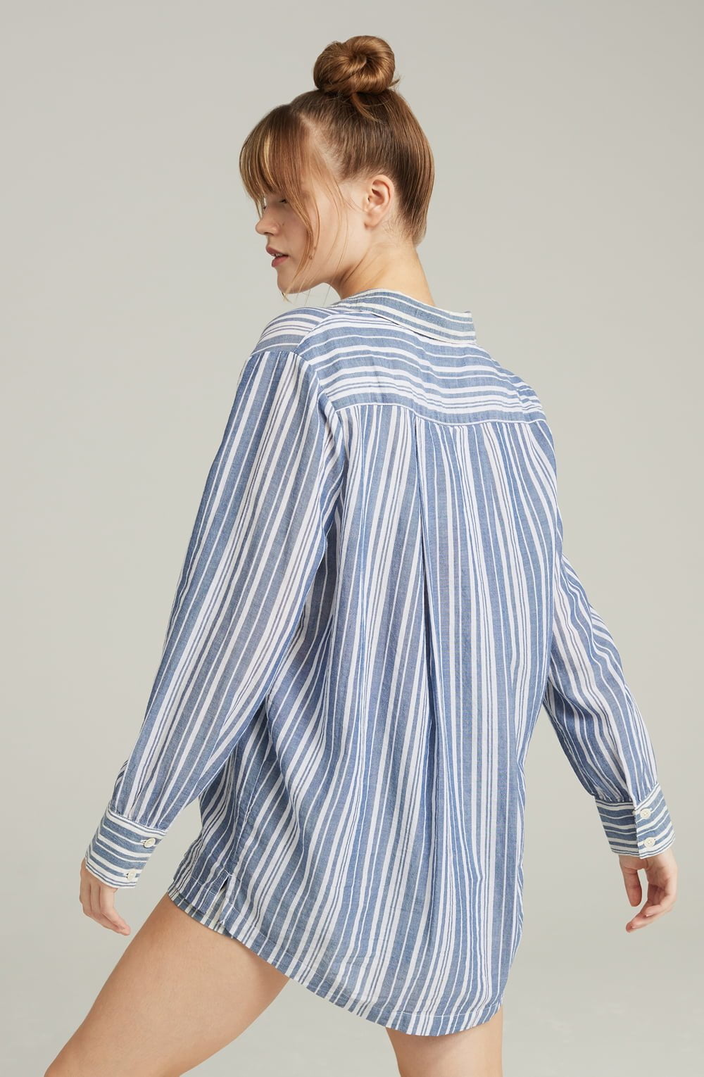 Nudea The Midi Shirt French Navy Stripe Pyjama Shirt