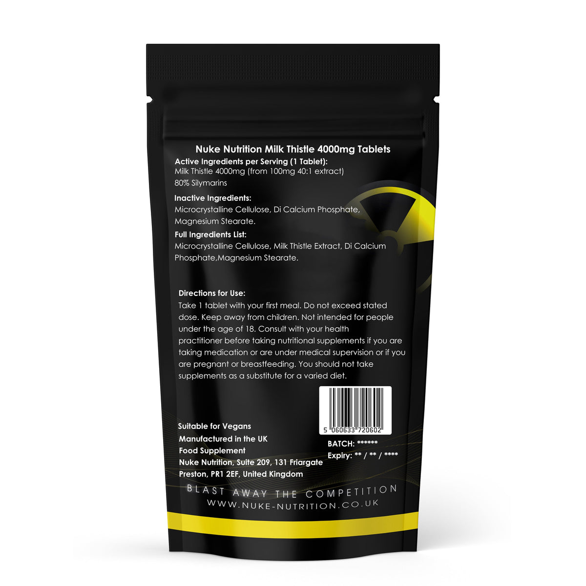 Milk Thistle Extract Tablets 4000mg 80% Silymarin High Strength Liver Support