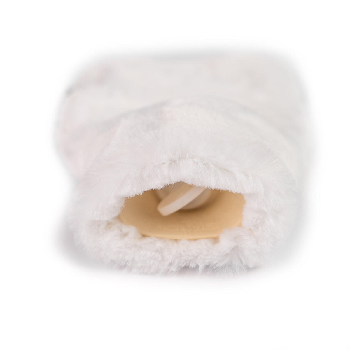 Mini Silky Soft White Faux Fur Hot Water Bottle