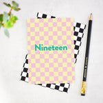 Nineteen Checkerboard 19th Birthday Card