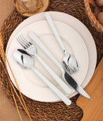 Cutlery Sets Stainless Steel White ABS Handle