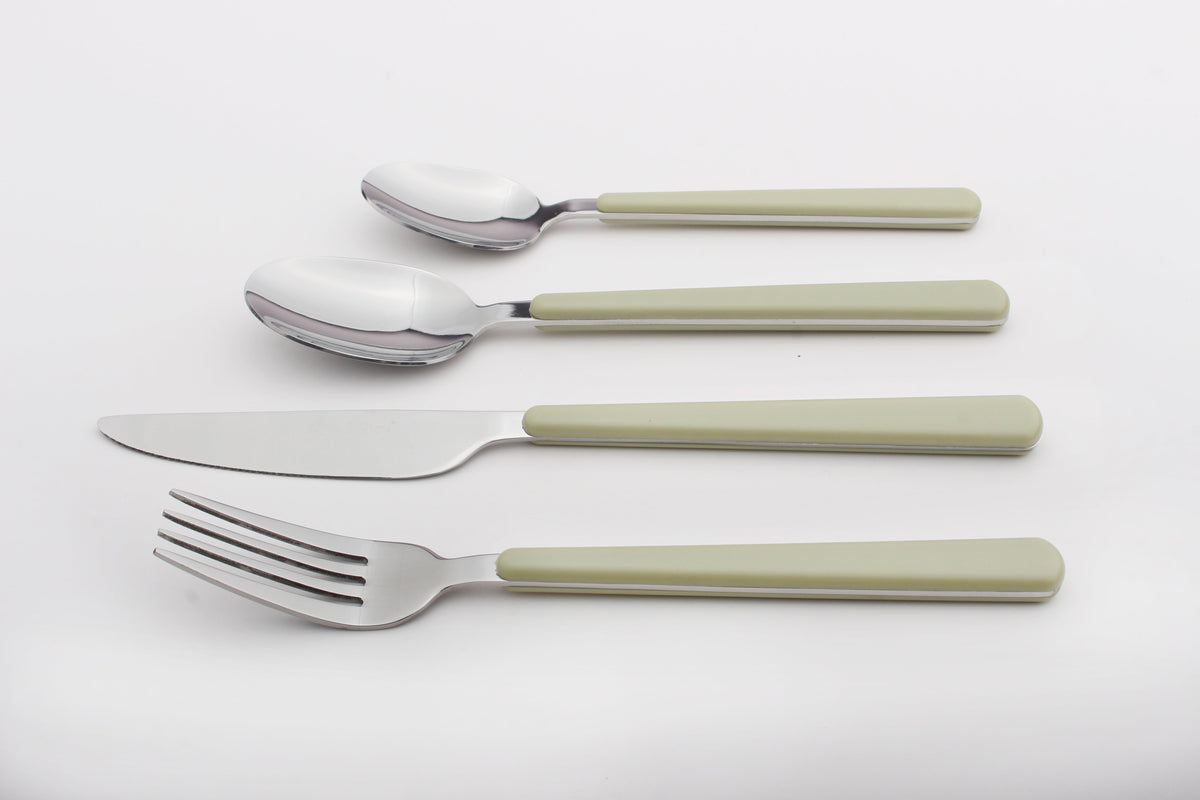Cutlery Sets Stainless Steel Olive Green ABS Handle