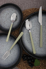 Cutlery Sets Stainless Steel Olive Green ABS Handle