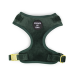 Olive Green Velvet Dog Harness