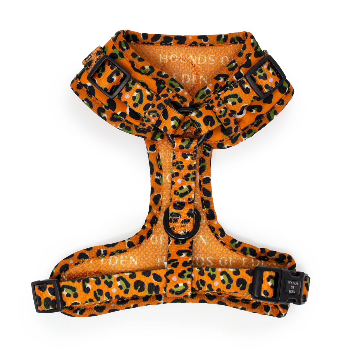 Burnt Orange Leopard Design Dog Harness