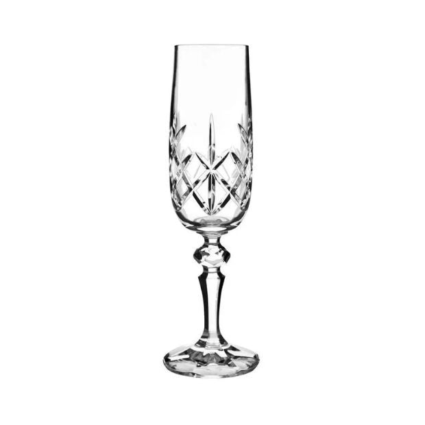 Flamenco Crystalite Full Cut Champagne Flutes - 180ml - Set of 6