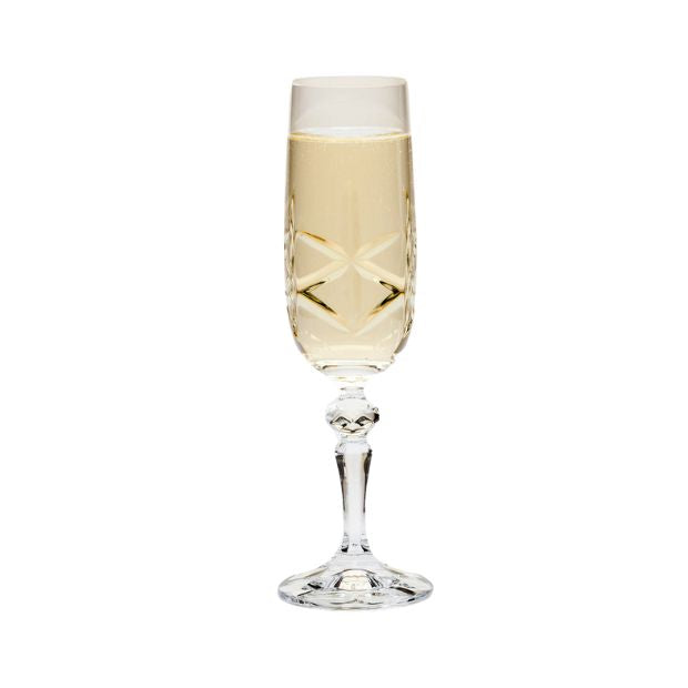 Flamenco Crystalite Full Cut Champagne Flutes - 180ml - Set of 6