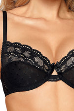 Roza Lagerta Soft Cup Black Bra