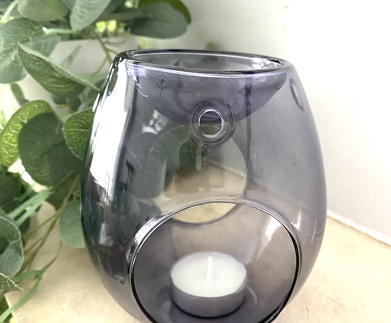 Luxury Glass Wax Melt Burner (Grey Smoke) - ScentiMelti Wax Melts